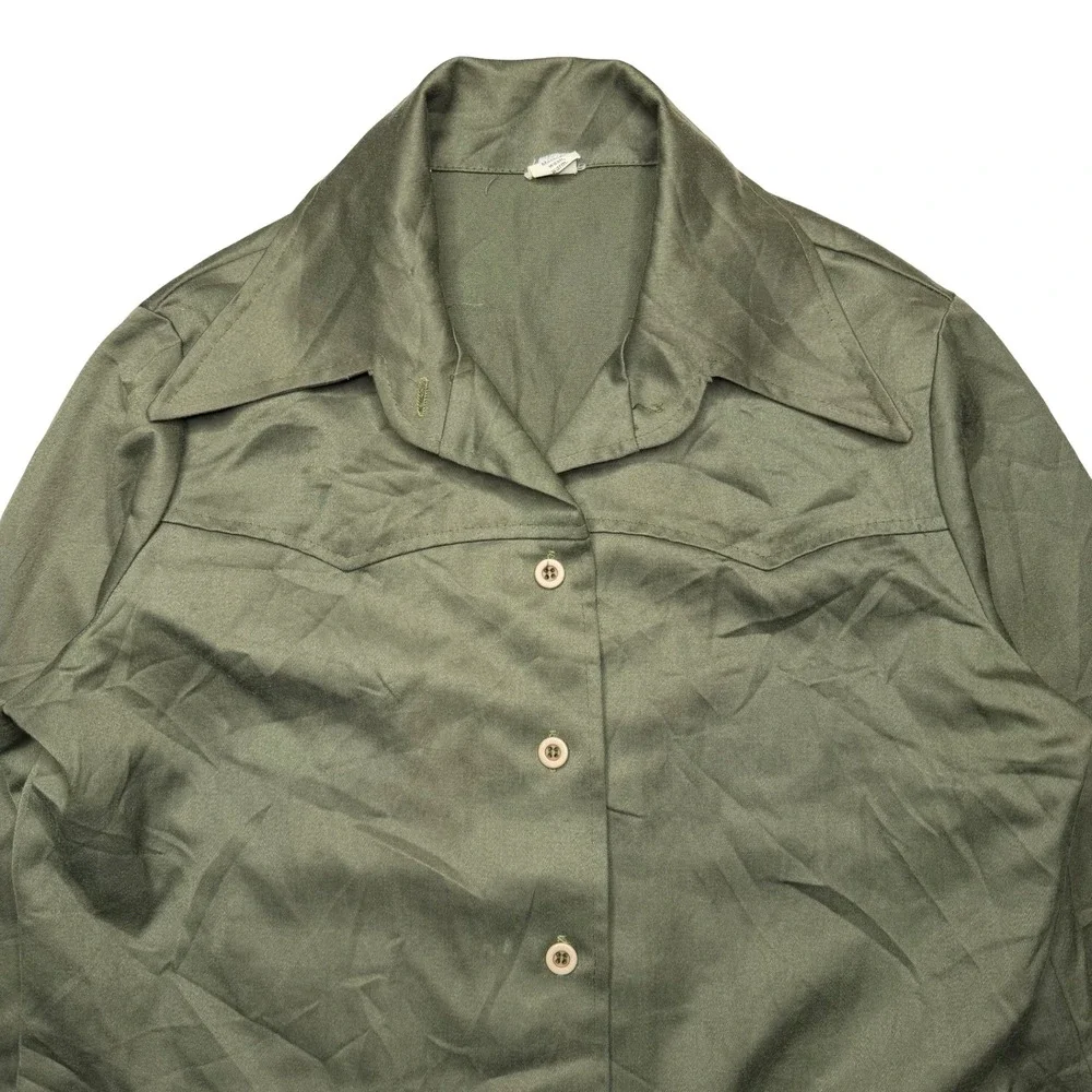 Vintage military issue green cotton‎ button shirt